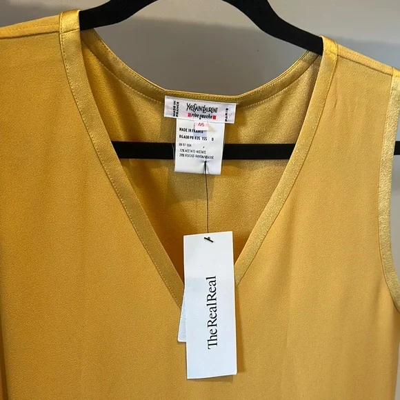 Yves Saint Laurent rive gauche Yellow Sleeveless vintage 1990’s Top - Picture 2 of 3